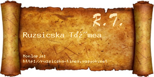 Ruzsicska Tímea névjegykártya