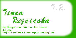 timea ruzsicska business card