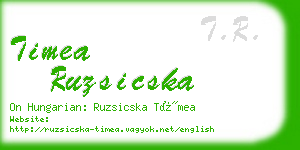 timea ruzsicska business card